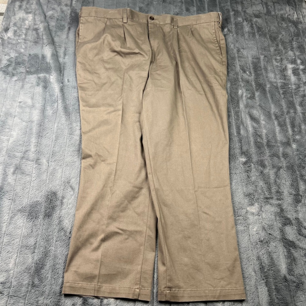 Dockers Mens Big & Tall Classic Fit Pleated Khaki Pants 46x30 Tan 34635-0003